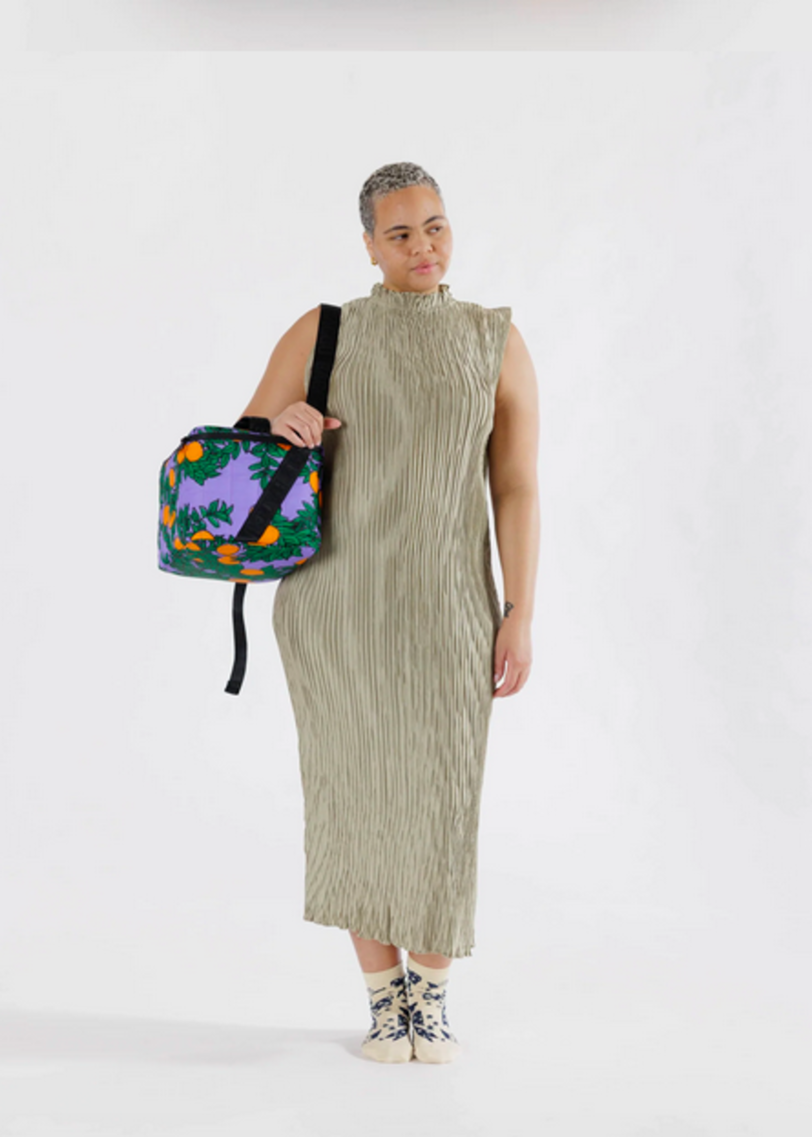 Baggu Puffy Cooler Bag - Orange Tree Periwinkle