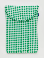 Baggu Puffy Laptop Sleeve 16" - Green Gingham