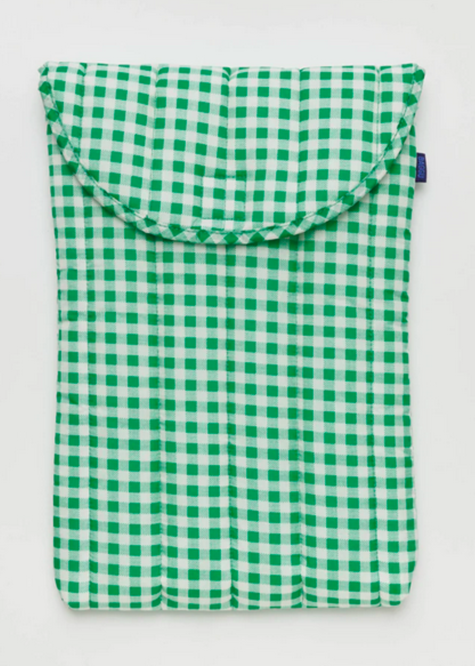 Baggu Puffy Laptop Sleeve 16" - Green Gingham