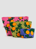 Baggu Go Pouch Set - Orange Trees