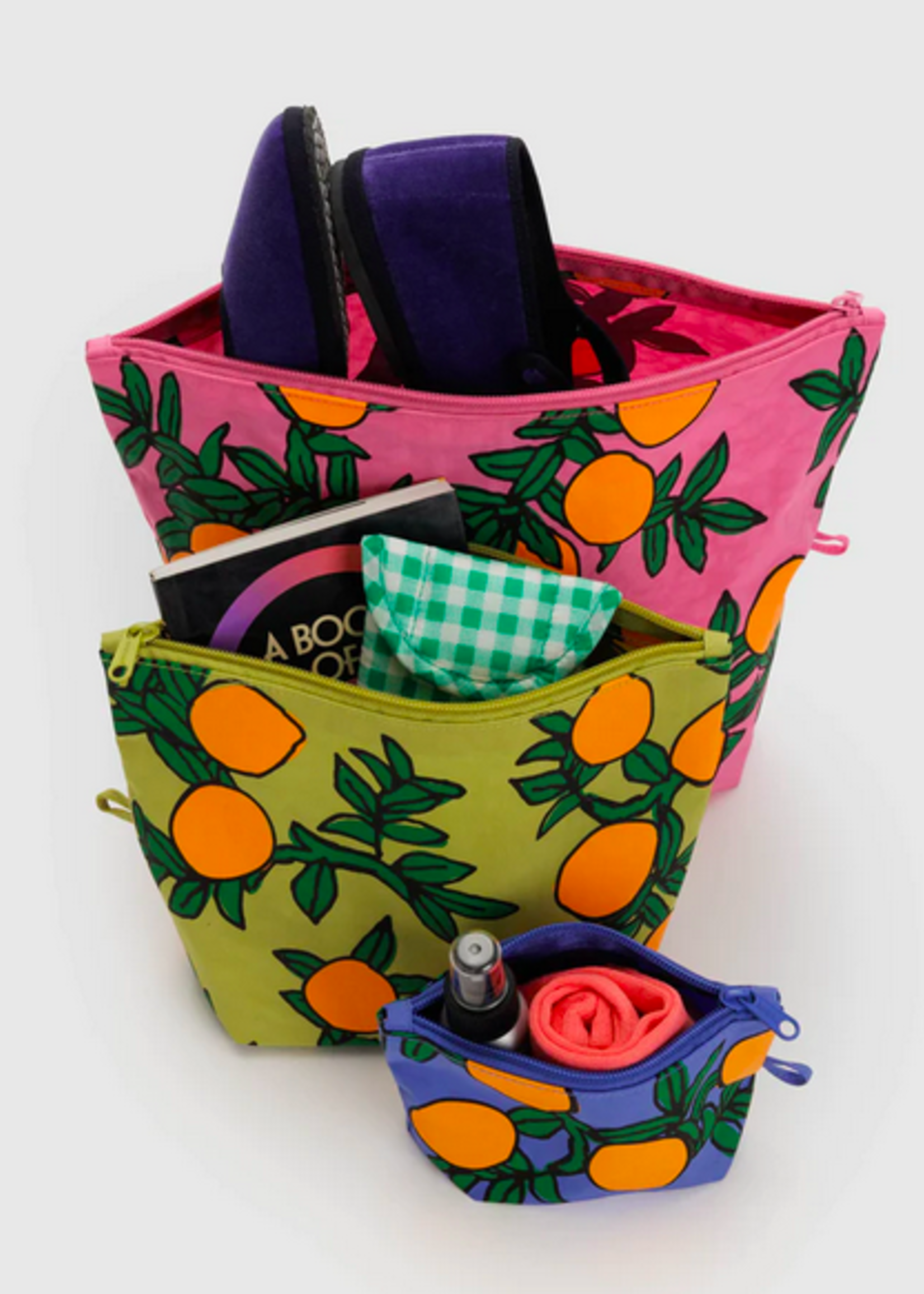 Baggu Go Pouch Set - Orange Trees