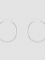 Anna + Nina Sculpted Plain Hoop Earrings silverplated