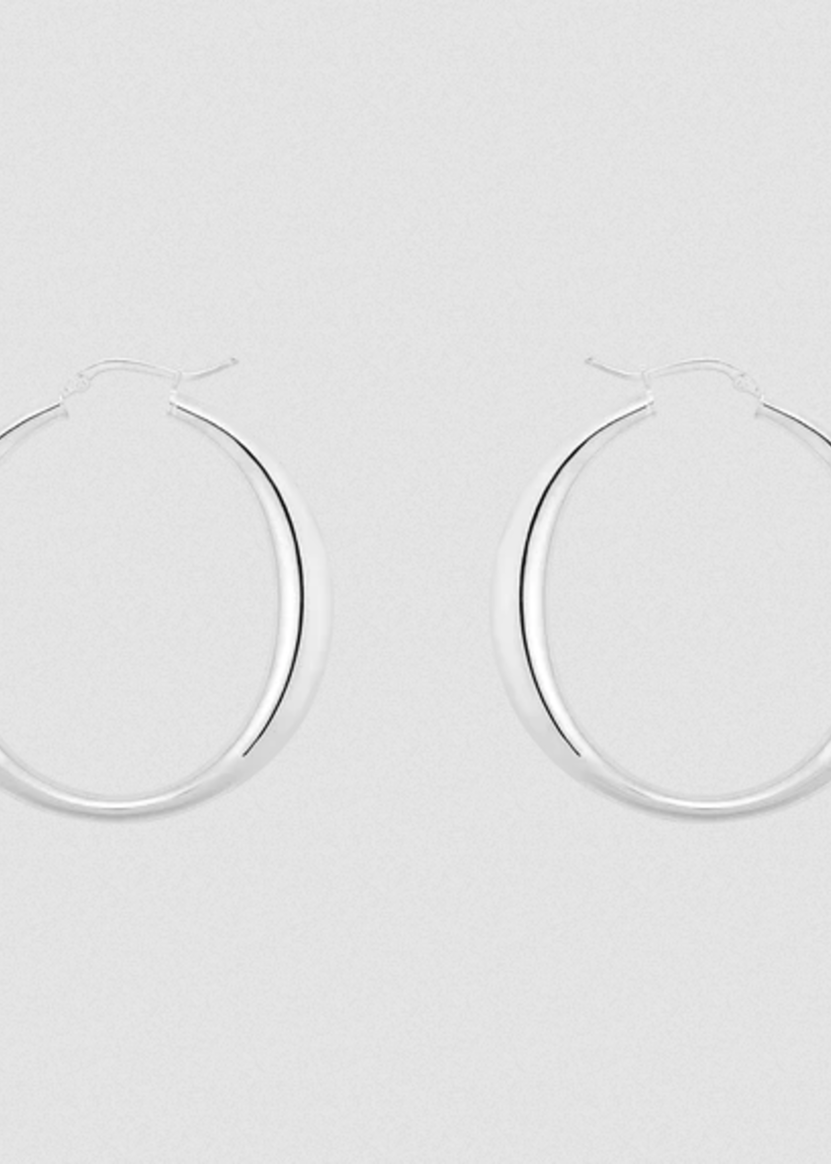 Anna + Nina Sculpted Plain Hoop Earrings silverplated