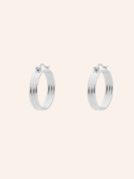 Anna + Nina Poetic Hoop Earrings Brass Silverplated