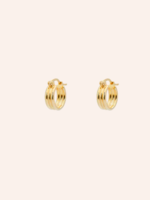 Anna + Nina Small Poetic Ring Earrings Goldplated