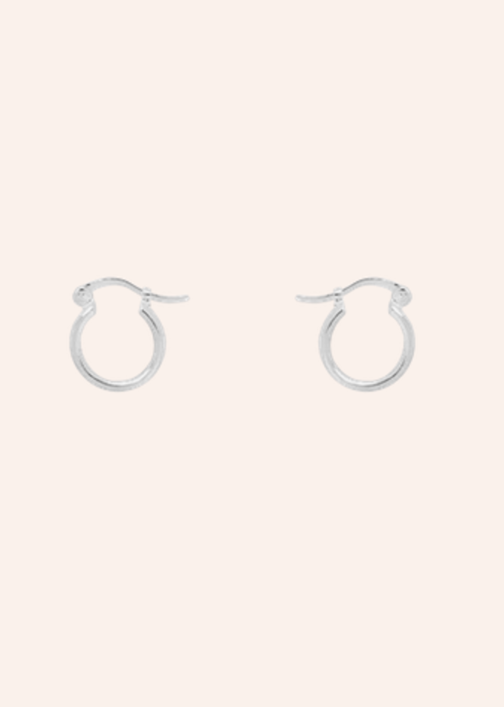 Anna + Nina Small Poetic Ring Earrings Silver