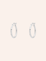 Anna + Nina Rope Plain Hoop Earrings silver
