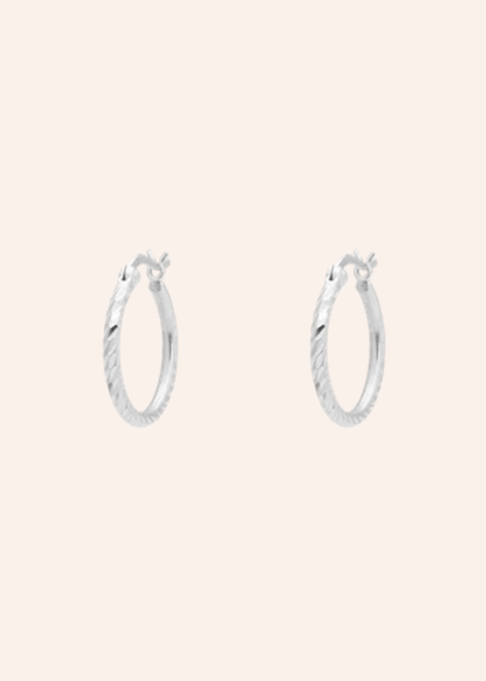 Anna + Nina Rope Plain Hoop Earrings silver