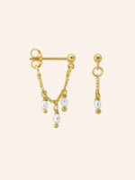 Anna + Nina Cosmic Dust Chain Earring Goldplated