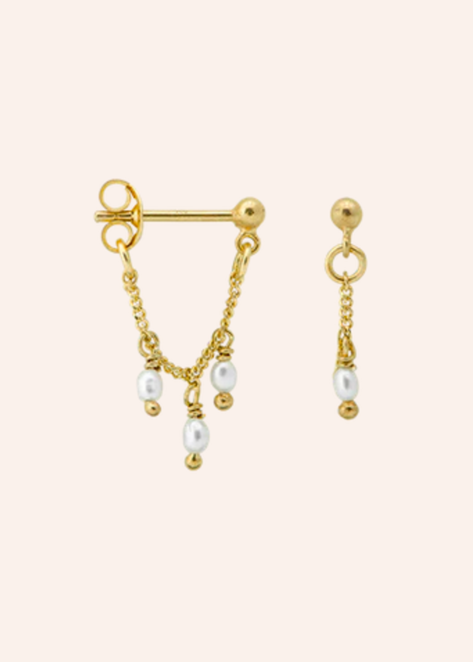 Anna + Nina Cosmic Dust Chain Earring Goldplated