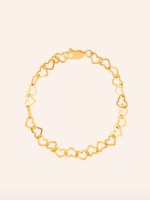 Anna + Nina Linked Hearts Bracelet goldplated