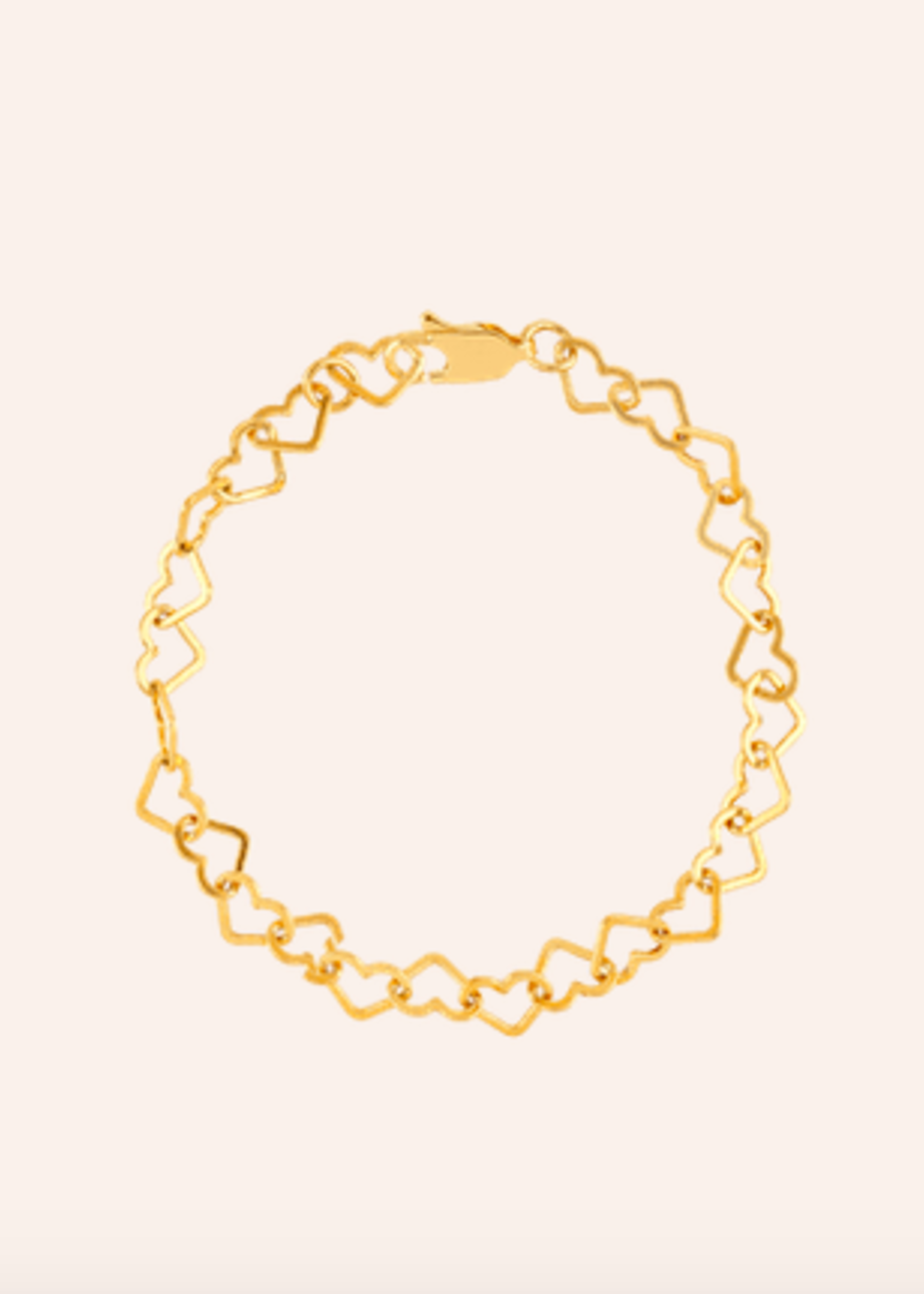 Anna + Nina Linked Hearts Bracelet goldplated