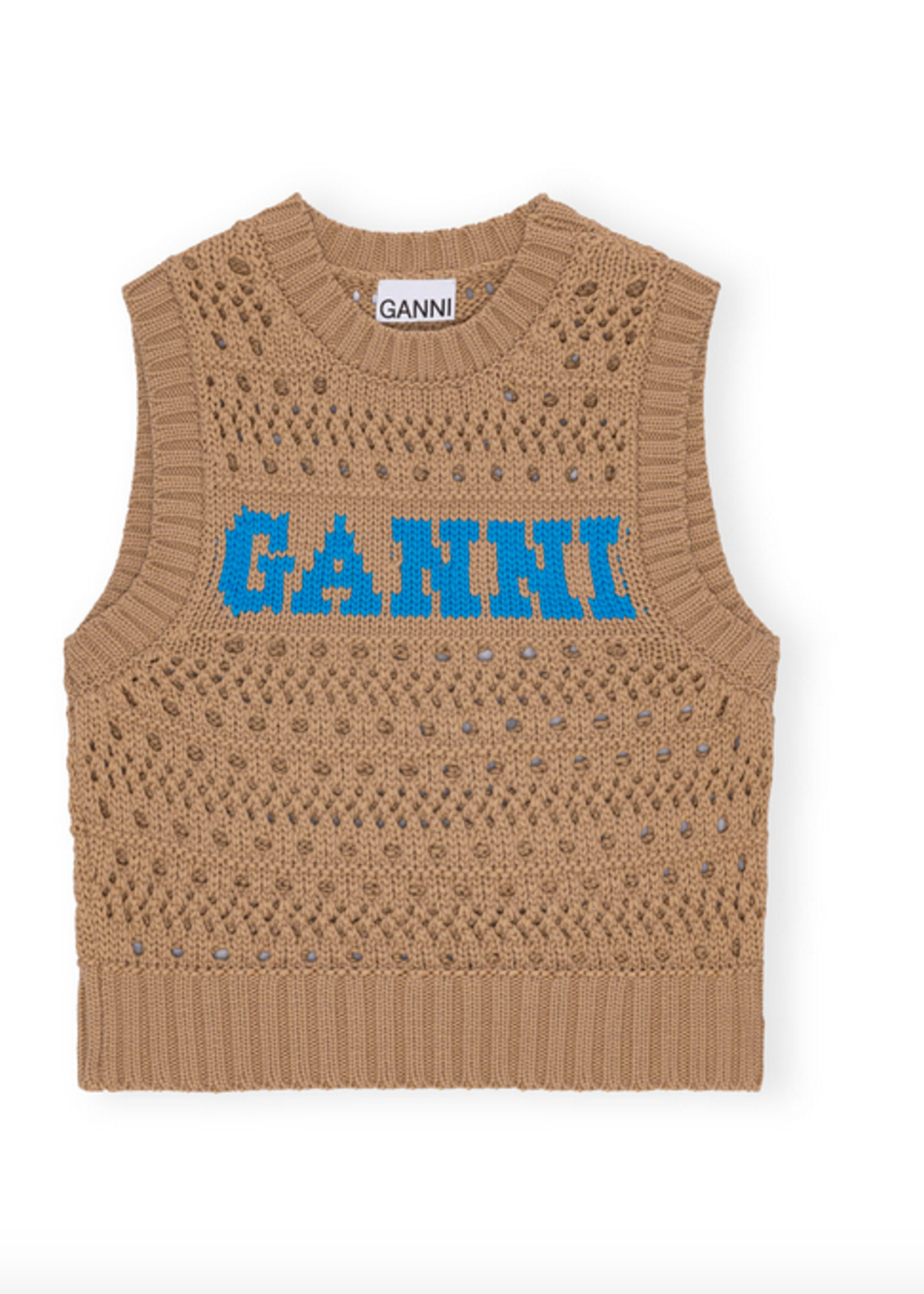 GANNI GANNI Brown Cotton Rope Short Vest