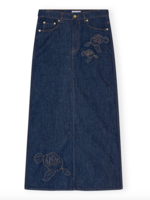 GANNI GANNI  Denim Rose Maxi Skirt