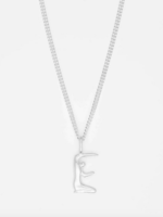 Human Alphabet necklace silver E