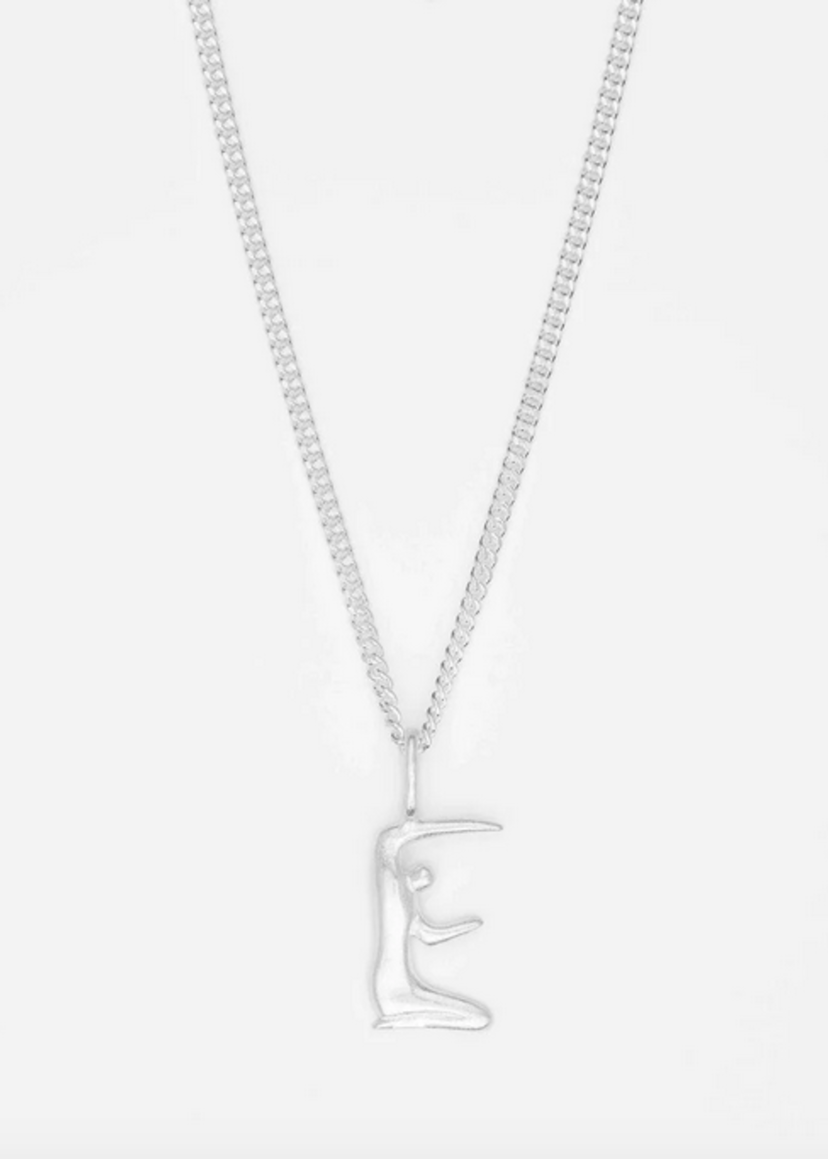 Human Alphabet necklace silver E