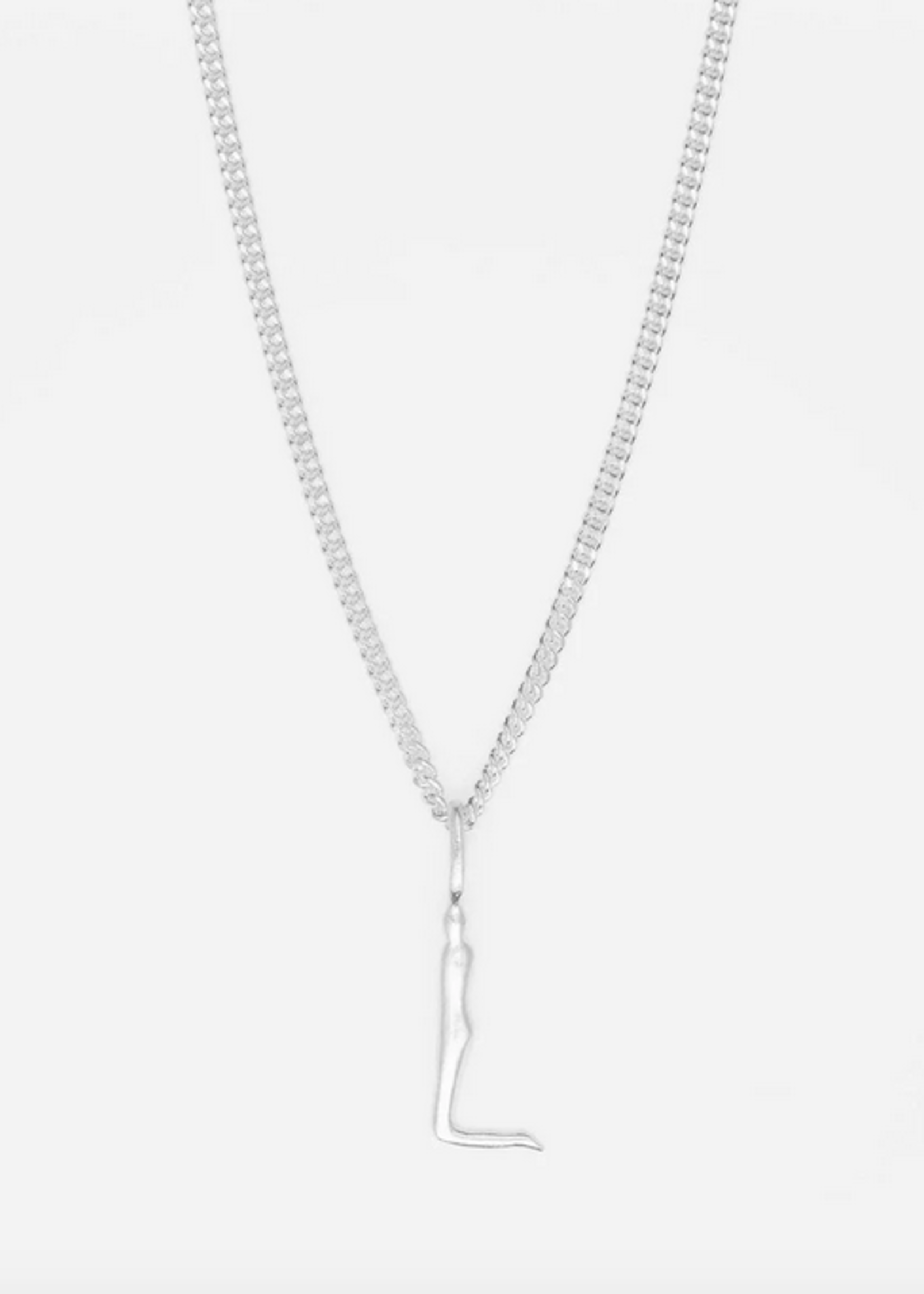 Human Alphabet necklace silver letter L