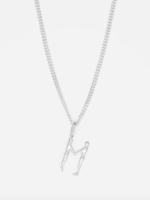 Human Alphabet necklace silver Letter M