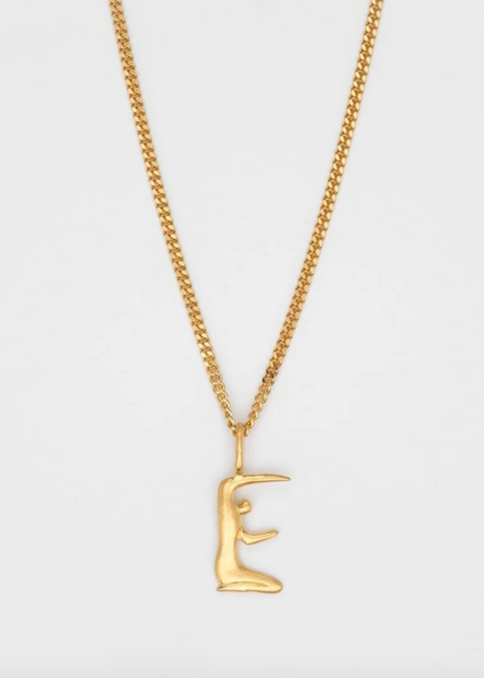 Human Alphabet Necklace Goldplated Letter E