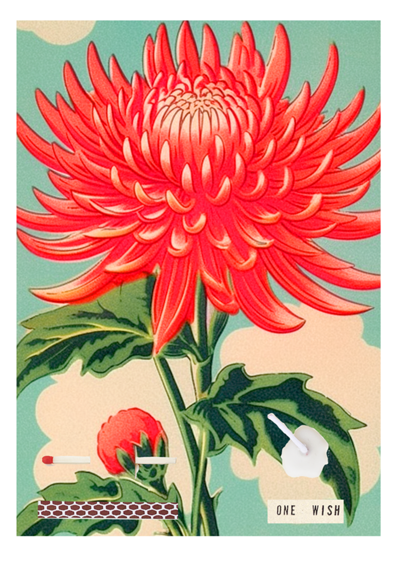 Wish Card Red Dahlia