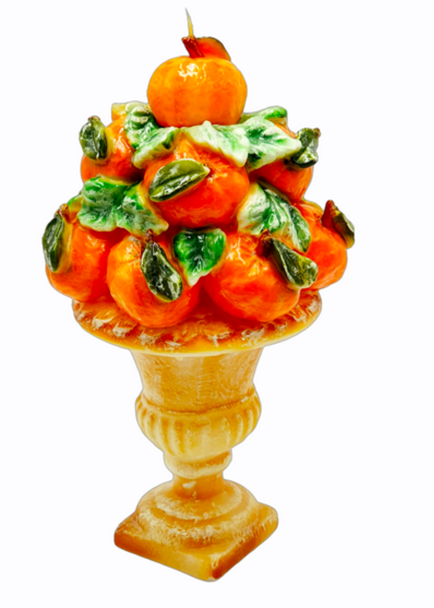 italian candle Vase-shaped candle with mandarins h30 Ø16