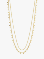 pilgrim Bloom recycled necklace, 2-in-1, gold-plated