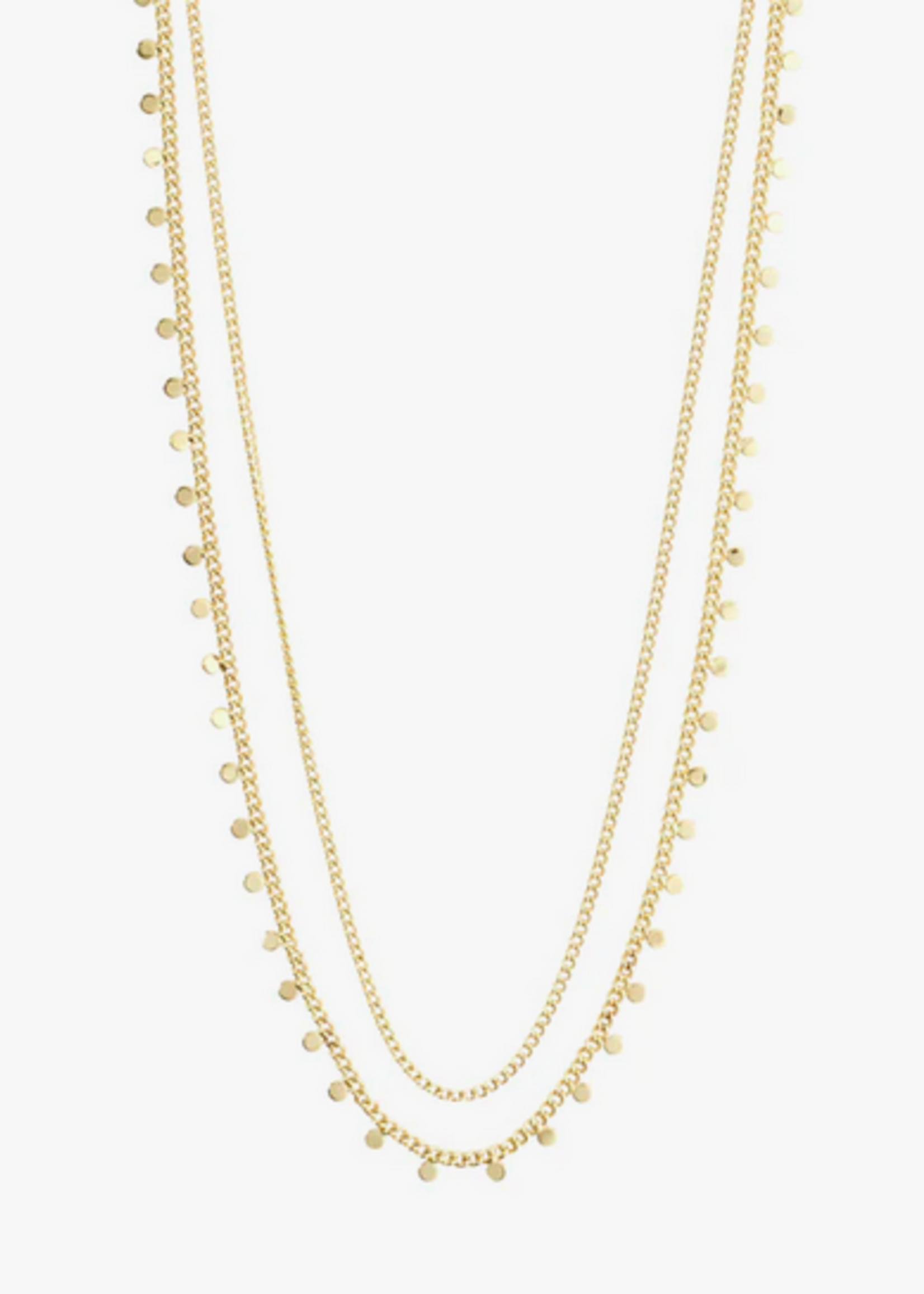 pilgrim Bloom recycled necklace, 2-in-1, gold-plated