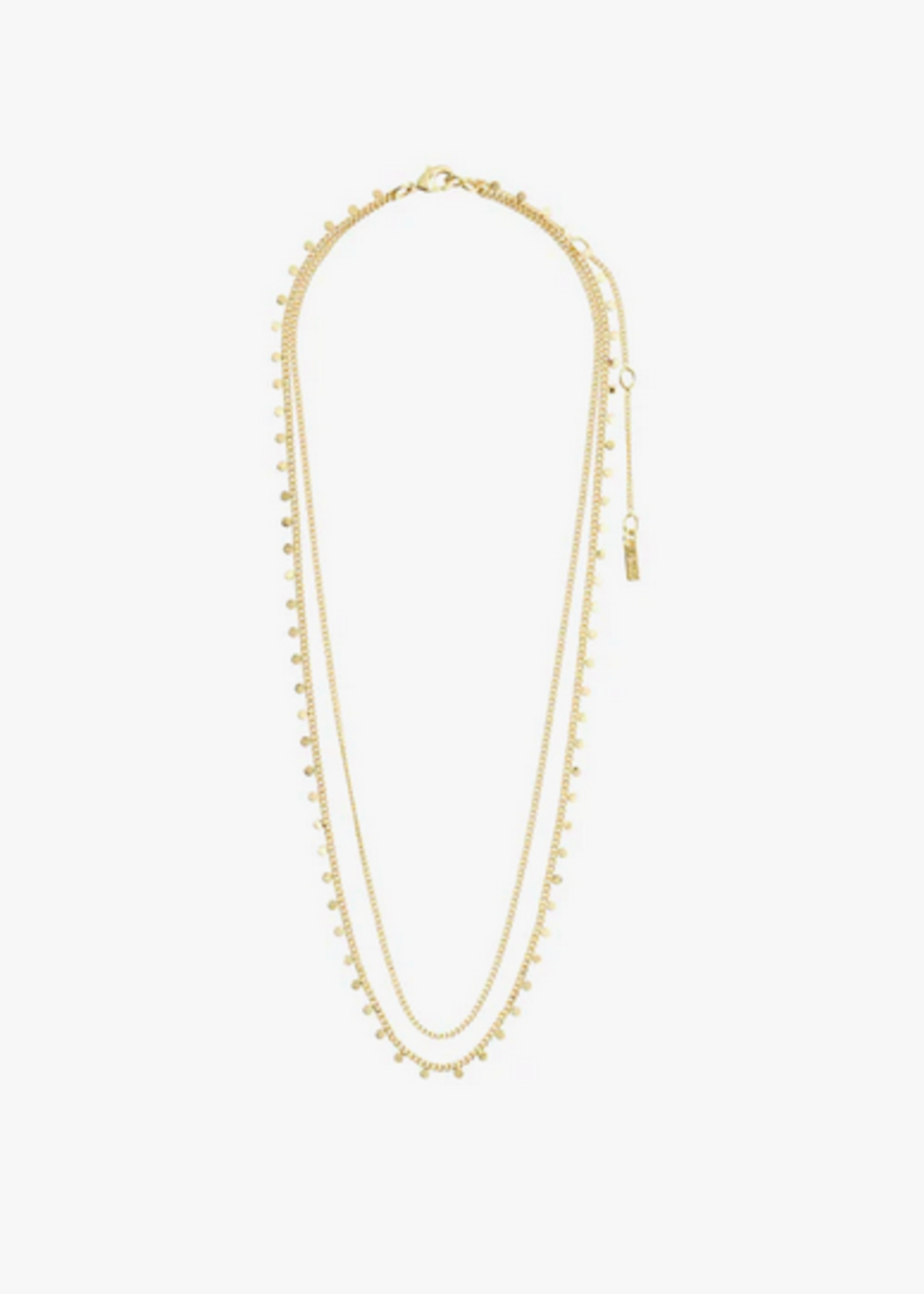 pilgrim Bloom recycled necklace, 2-in-1, gold-plated