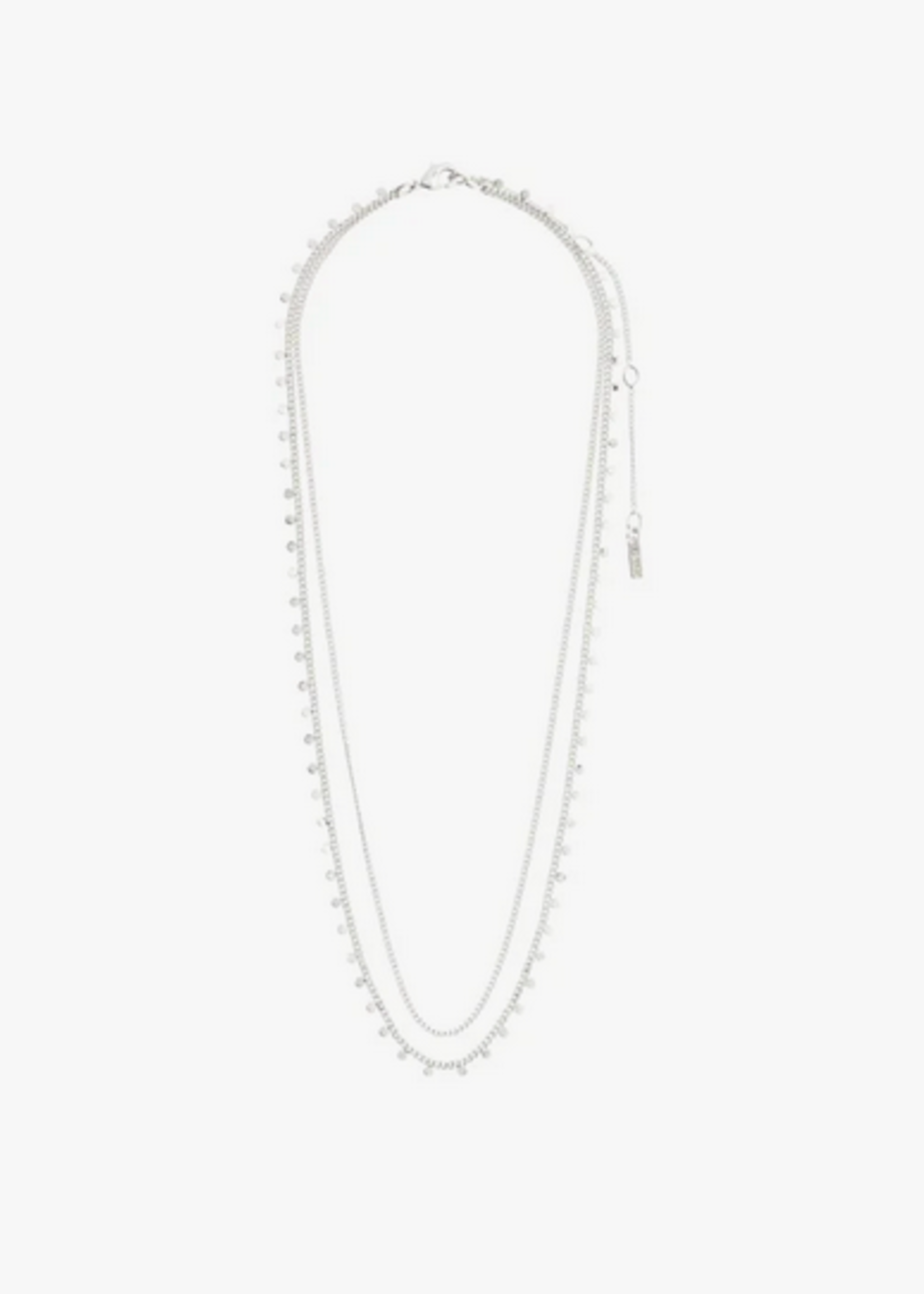 pilgrim Bloom recycled necklace, 2-in-1, silver-plated