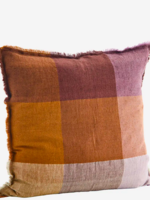 madam stoltz Linen cushion cover Burnt orange, lilac, bordeaux