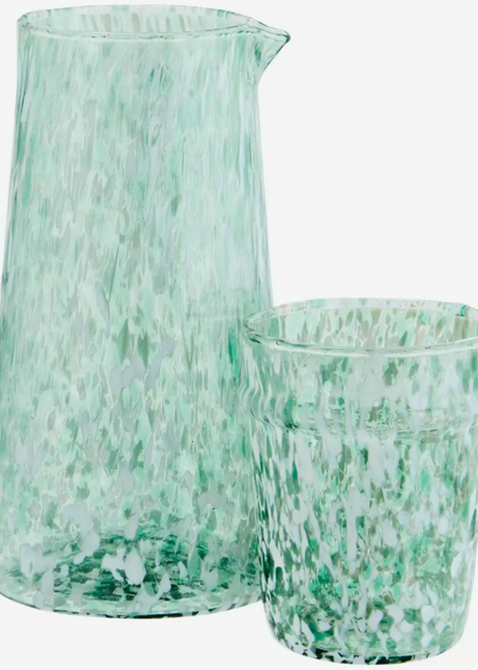 madam stoltz Glass jug White, green