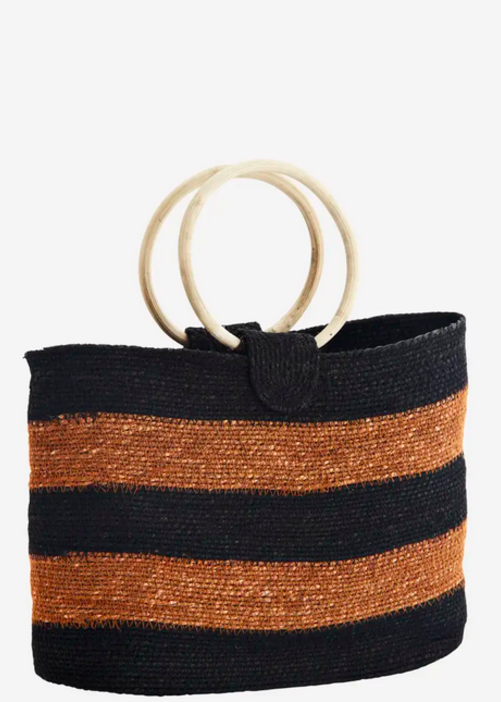 madam stoltz Grass hand bag Black, burnt orange