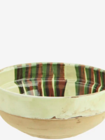 madam stoltz Hand painted earthenware bowl Off white, brown, green, orange