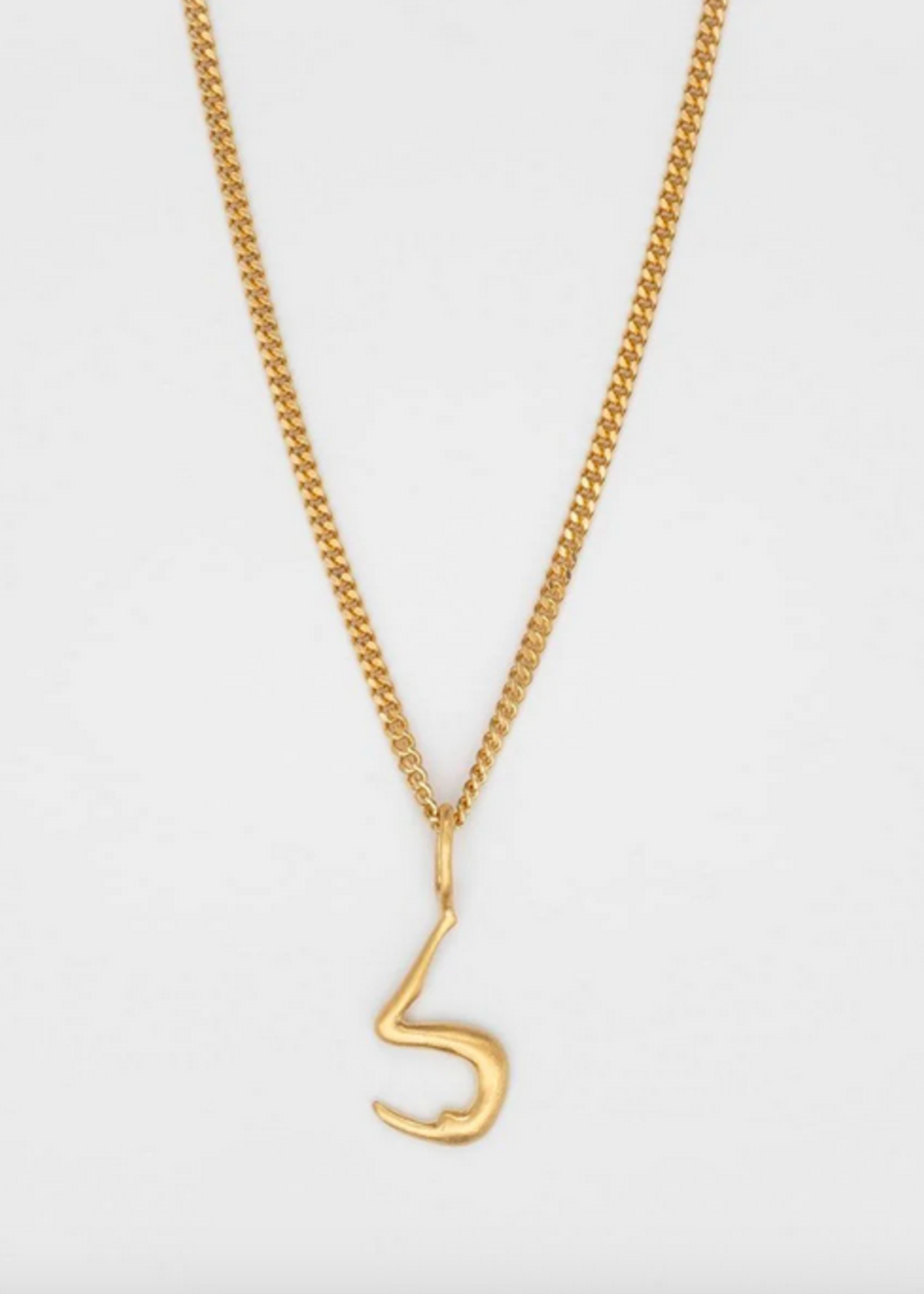 bjorg Human Alphabet Necklace goldplated Letter S