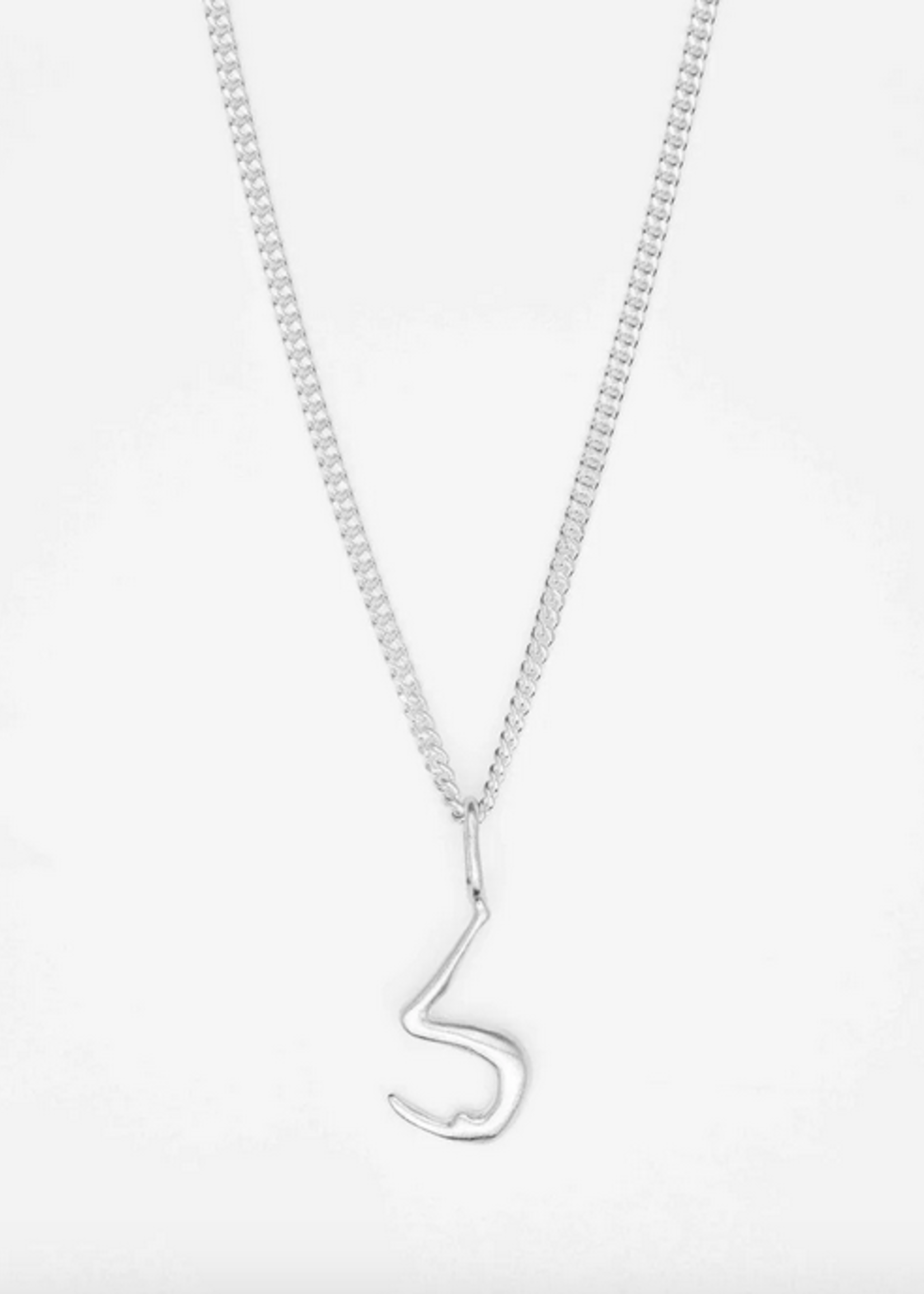 bjorg Human Alphabet Necklace silver Letter S