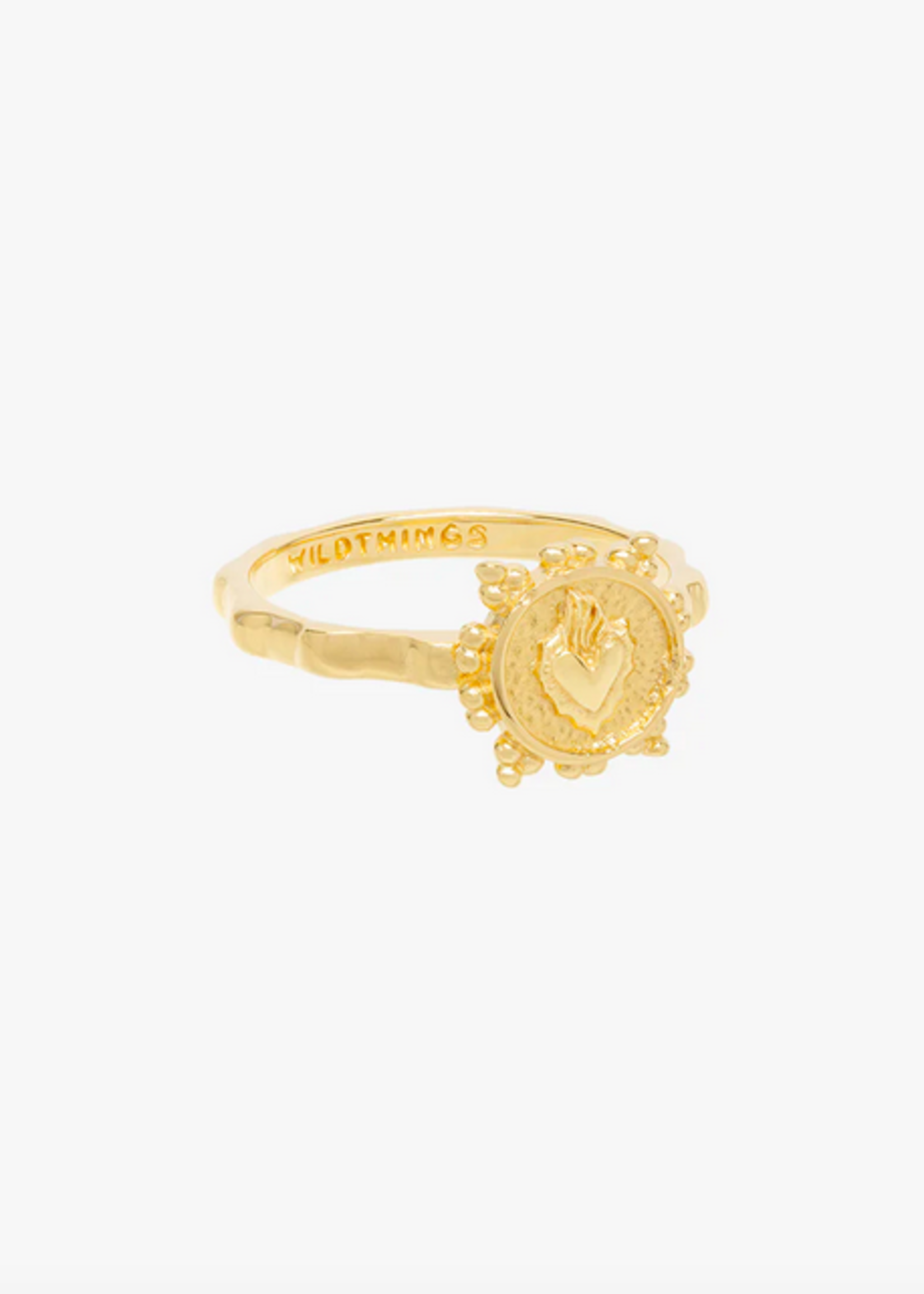 Wildthings Collectables Flaming heart ring gold plated (size 54)