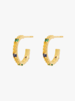 Wildthings Collectables Peacock hoops gold plated earrings