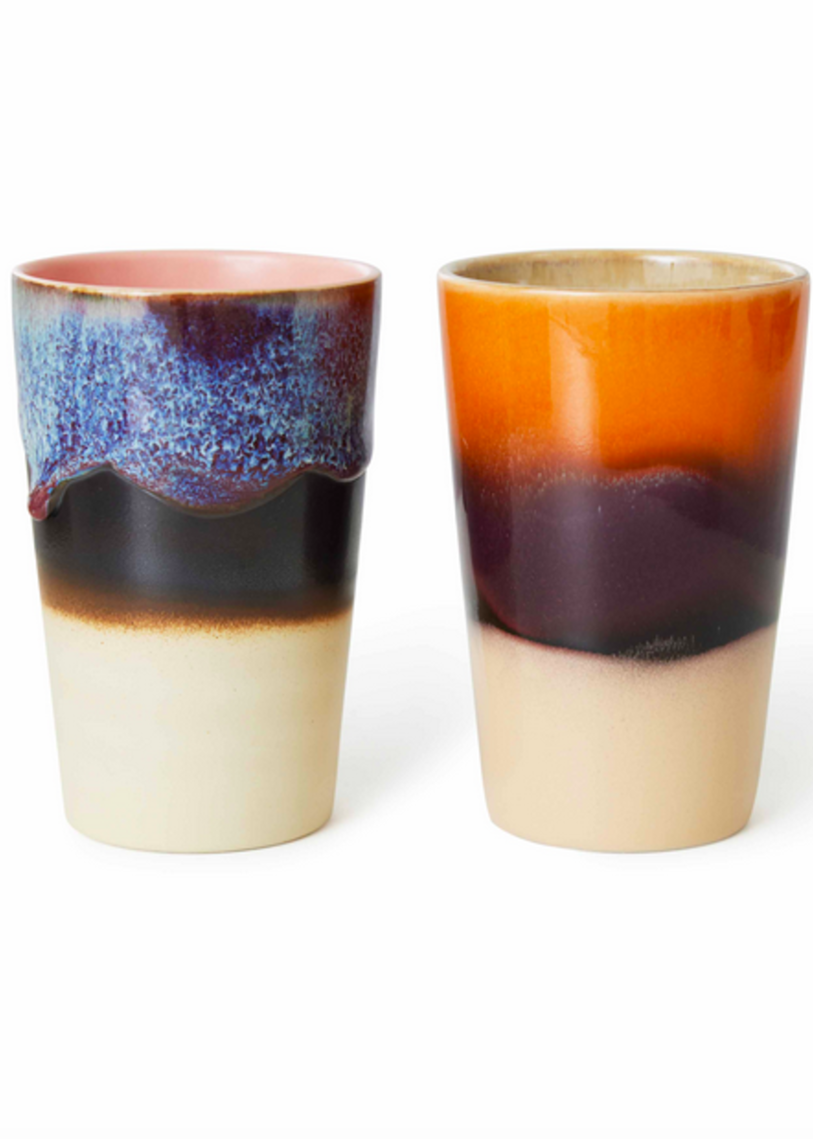 HK Living 70s ceramics: tea mugs dusk, set of 2
