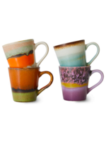 HK Living 70s ceramics: espresso mugs retro, set of 4