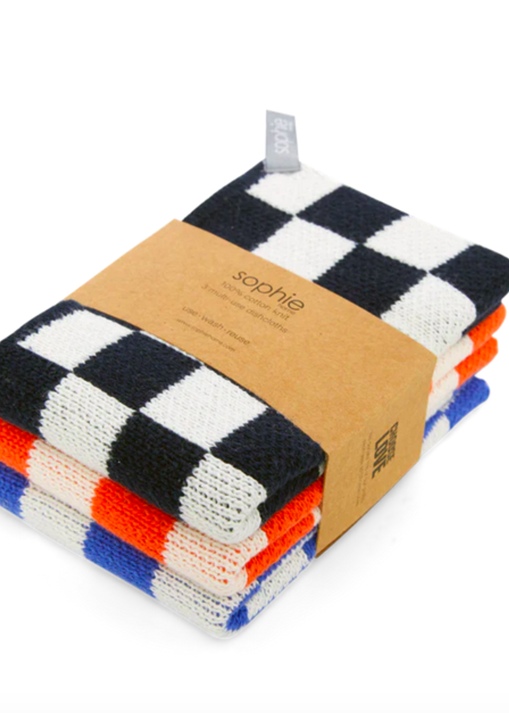 Sophie Home Reusable Dishcloths: Navy Check