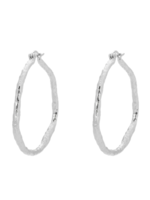 Anna + Nina Large Organic hoop earrings silver
