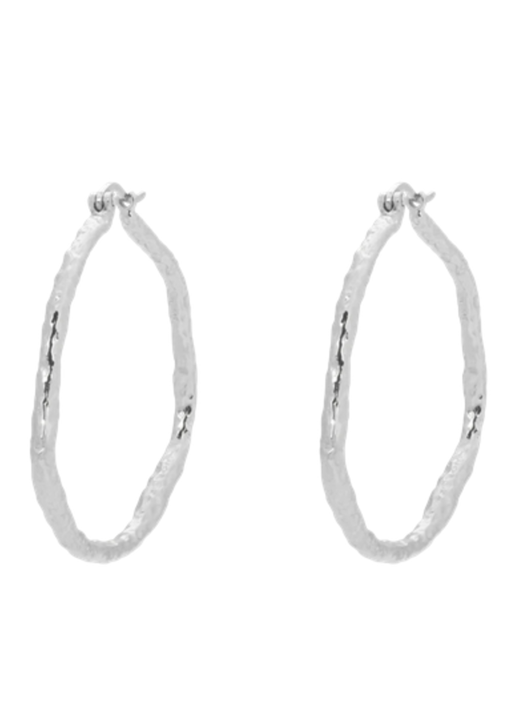 Anna + Nina Large Organic hoop earrings silver