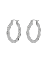 Anna + Nina Large Twisted Hoop  Earrings Silver