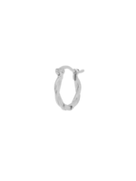 Anna + Nina Single Small Twisted  Hoop Earring silver