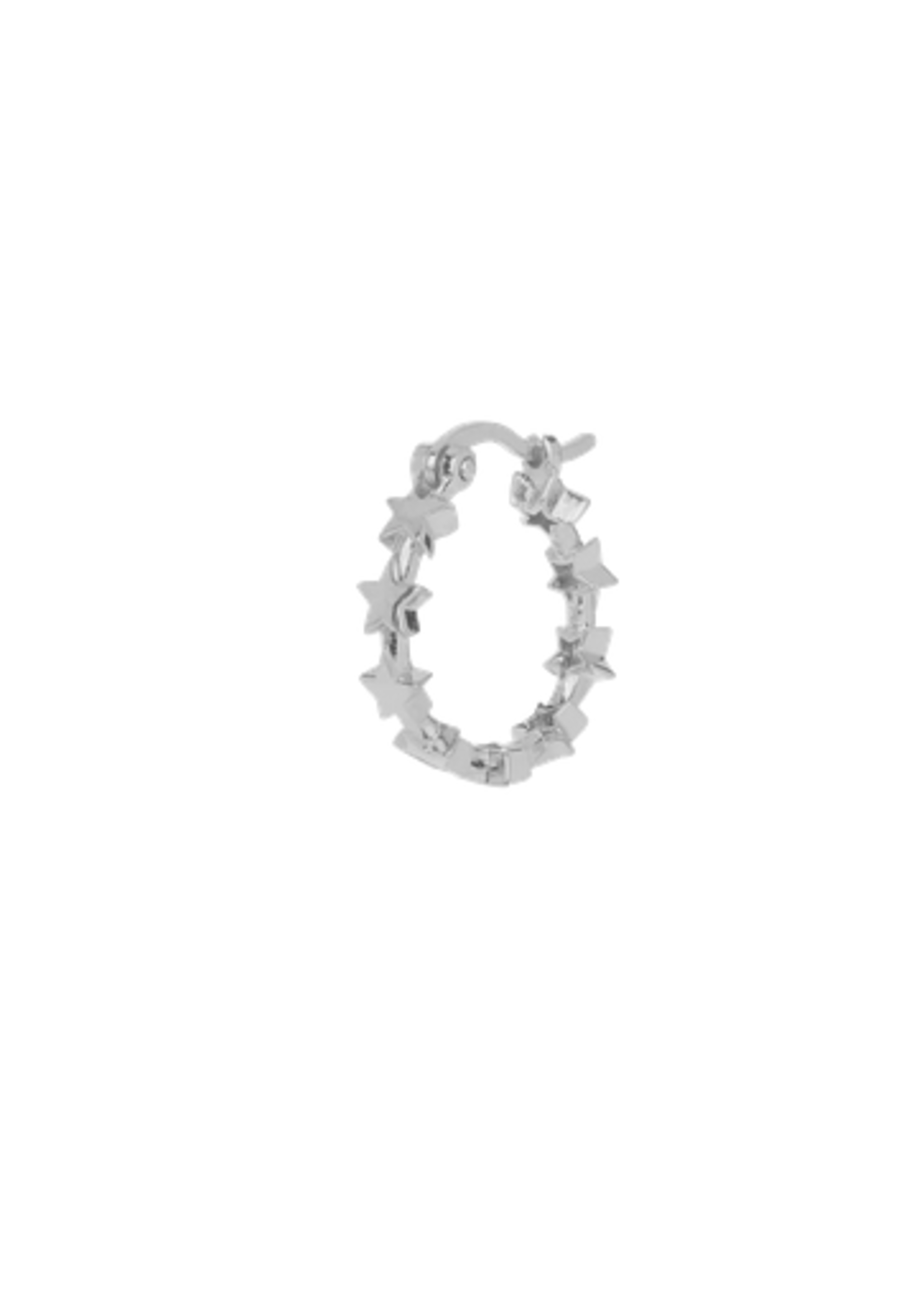 Anna + Nina Single Stars Align  Hoop Earring silver
