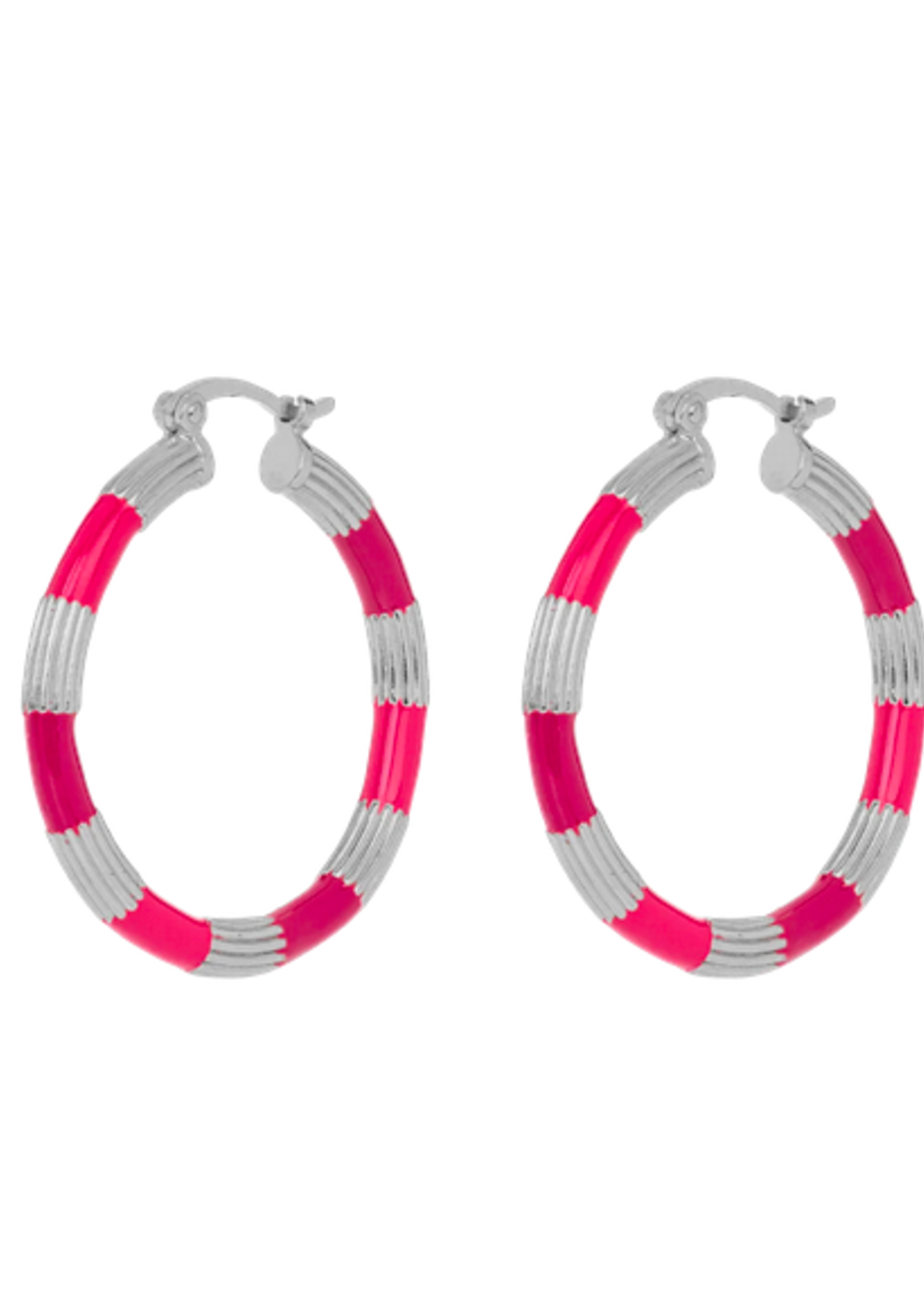 Anna + Nina Novocaine Hoop  Earrings silver