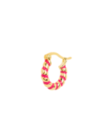 Anna + Nina Single Magenta Twirl Hoop Earring