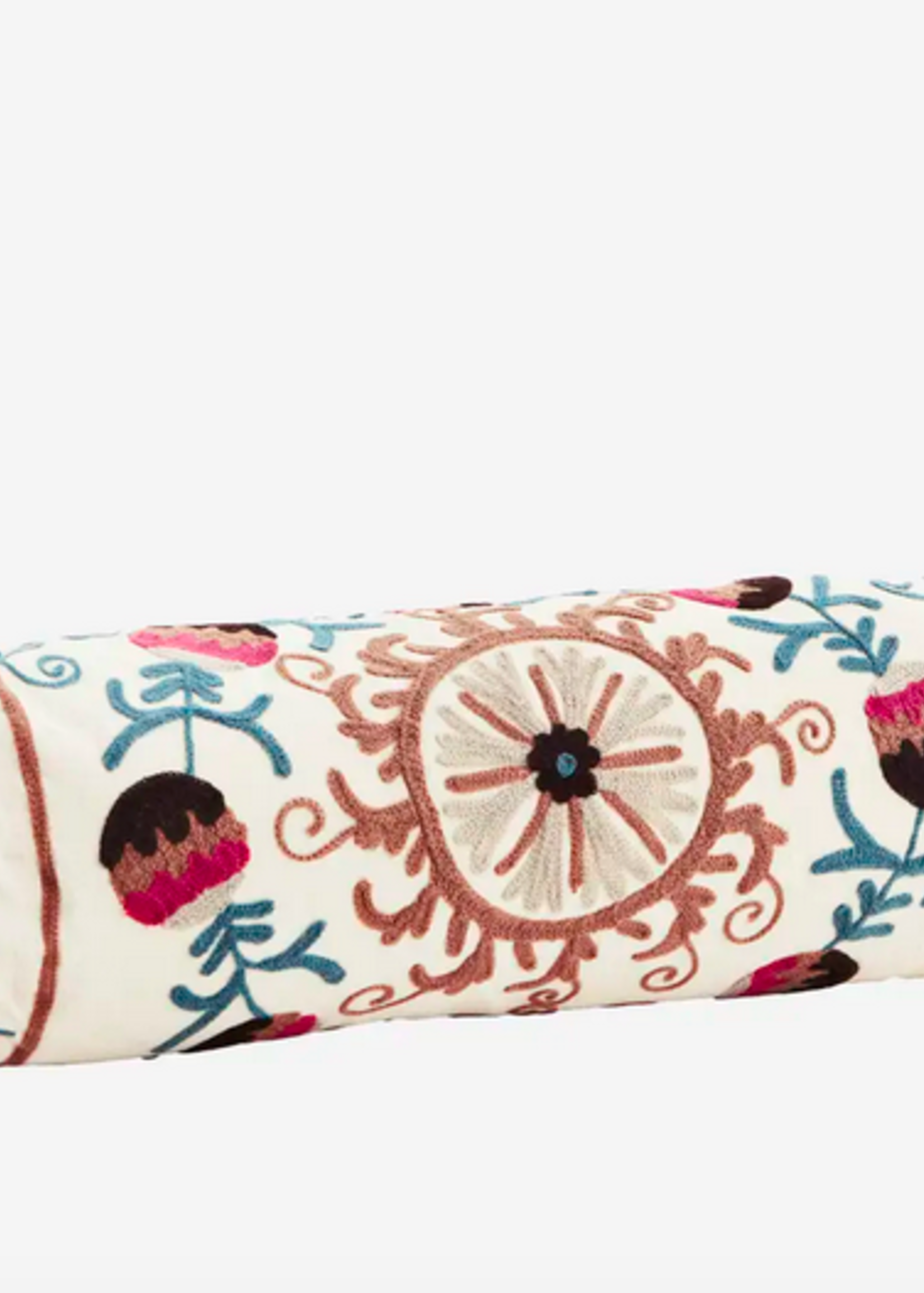 madam stoltz Suzani embroidered bolster cushion