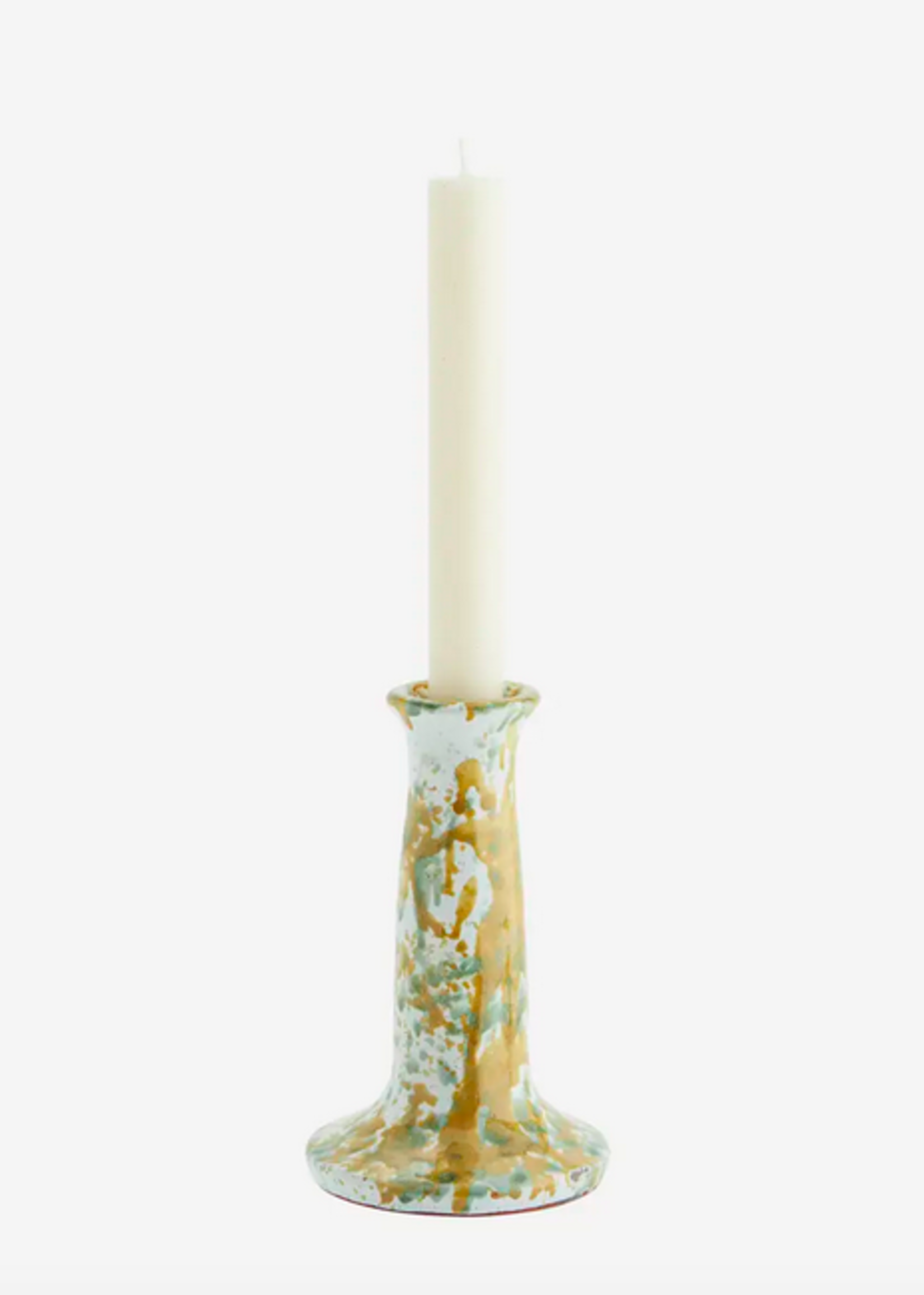 madam stoltz Terracotta candle holder speckle