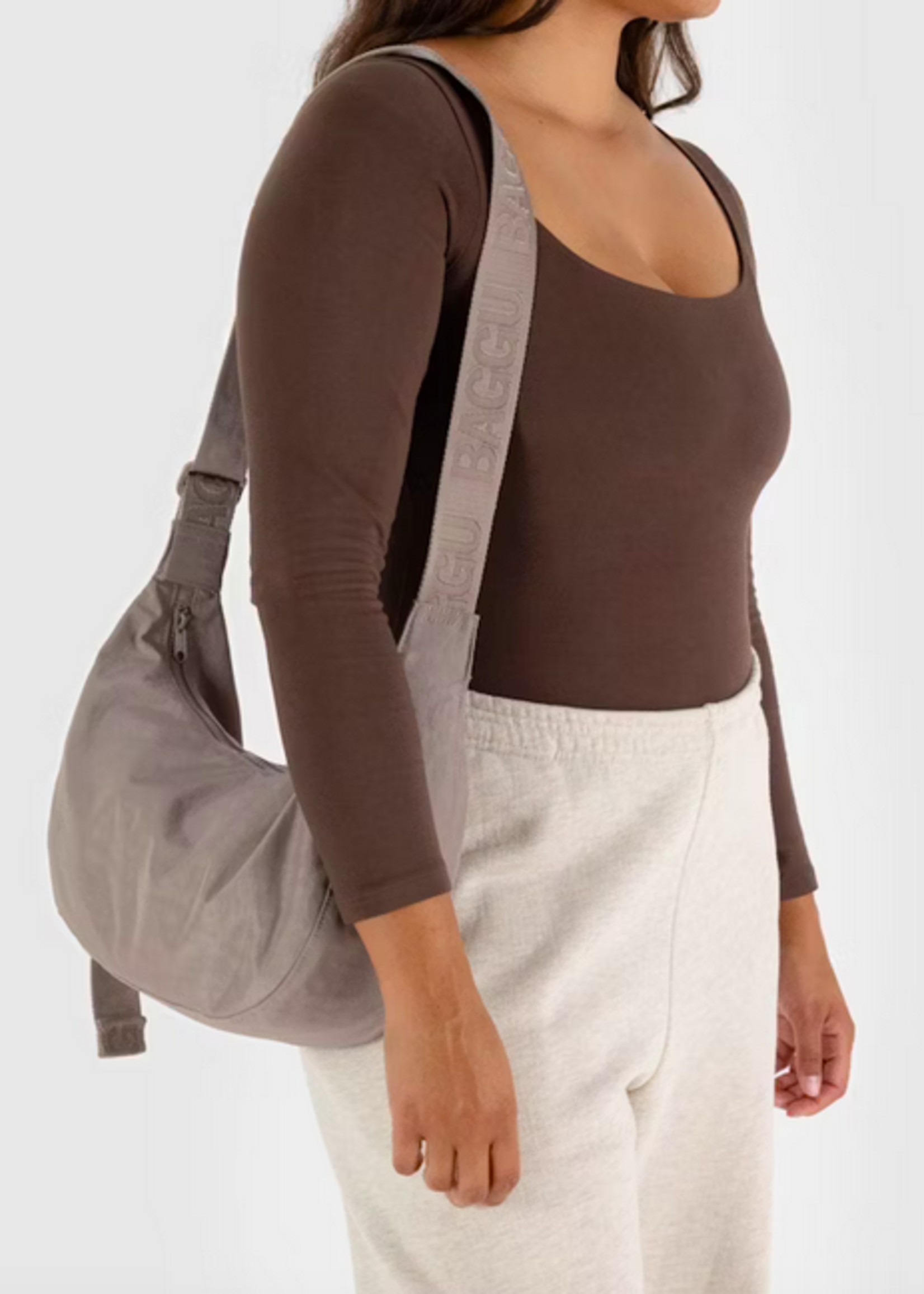Baggu Medium Nylon Crescent Bag - Dove